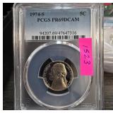 1974-S Jefferson Nickel PCGS PR69DCAM