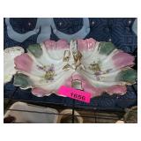 Hand-Painted Porcelain Double Dish With Floral Des