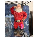 Animatronic Santa in Red Western Outfit