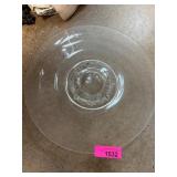 Clear Glass Serving Bowl with Etched Design