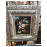 Framed Floral Still Life Oil Painting