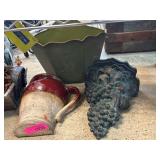 Decorative Assorted Items: Pitcher, Basket, Wall D