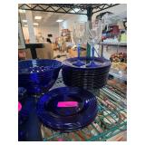 Cobalt Blue Glass Dinnerware Set