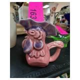 Pink and Purple Ceramic Rooster Pitcher