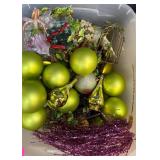 Plastic Bin With Holiday Decorations