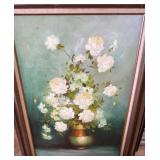 Original Oil Painting by Robert Cox of White Roses
