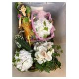Fairy Figurine and Artificial Flowers