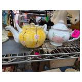 Ceramic Teapots With Floral Designs