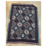Goodwin Weavers Cotton Throw in Navy/Burgundy