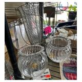 Hanging Metal and Glass Candle Holders