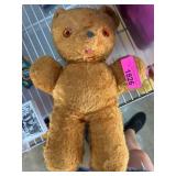 Vintage Brown Plush Teddy Bear With Button Eyes