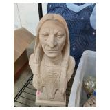 Plaster Bust of a Native American Figure