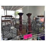 Wire Baskets with Wooden Candleholders