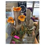 Textile Cactus Decor With Floral Accents