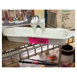 Decorative White Tray with Two Bird Figures