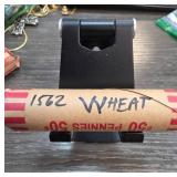 Roll of 50 Wheat Pennies Labeled 1862