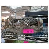 Handwoven Metal Basket With Decorative Rim