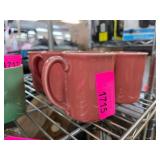 Six Pink Ceramic Mugs