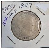 1897 Barber Half Dollar in Coin Holder