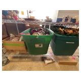 Holiday Decor Lot Including Ornaments and Wreath