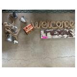 Rustic Decor Lot Featuring Bells and Signs