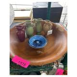 Five Ceramic Vases and a Dish