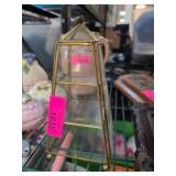 Brass and Glass Pyramid Display Case