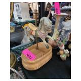Wood Carousel Horse Music Box