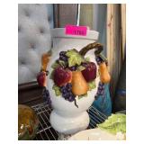 Ceramic Vase with Fruit Relief Design