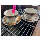 China Cups and Saucers with Fruit Motif