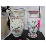 Decorative Ceramic Vases with Floral Motif