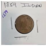 1859 Indian Head Cent in Holder