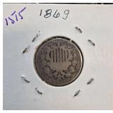 1869 United States Shield Nickel Coin