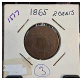 1865 United States Two-Cent Coin