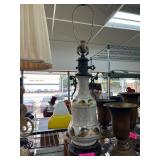 Decorative Table Lamp with Painted Floral Motif