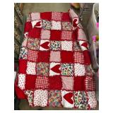 Patchwork Quilt With Heart Motif
