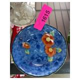Decorative Blue Floral Ceramic Plate