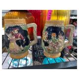 Two German Ceramic Beer Stein Mugs