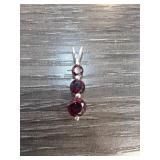 Sterling Silver Pendant with Garnet Stones