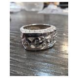 Sterling Silver 6 Ring with Decorative Design