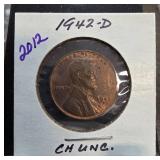 1942-D Lincoln Wheat Cent in Cardboard Flip