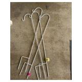 Four White Metal Shepherd Hooks