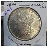 1889 Morgan Silver Dollar in MS60/63 Condition
