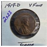 1919-D Lincoln Wheat Cent in Very Fine Condition