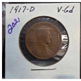 1917-D Lincoln Wheat Cent Coin