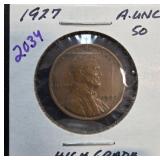 1927 Lincoln Wheat Cent Coin in High Grade