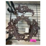 Ornate Cast Metal Cherub-Themed Wall Decor