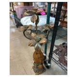 Metal Flower-Themed Candelabra