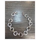 Sterling Silver Circular Link Bracelet