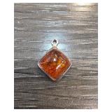 Sterling Silver and Amber Pendant